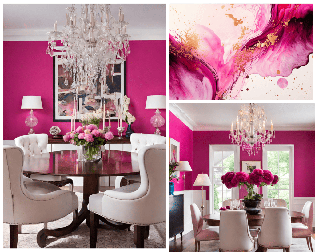 Bold Fuchsia Pink Colors for the Dining Room