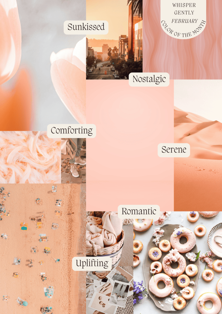 Whisper Gently February Color of the Month Moodboard