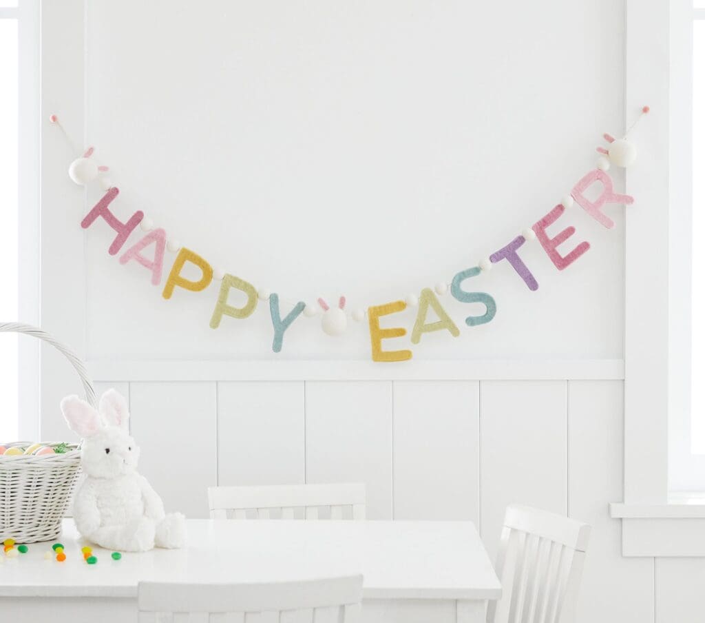 Decorate for Easter with this felt Easter banner by Pottery Barn Kids