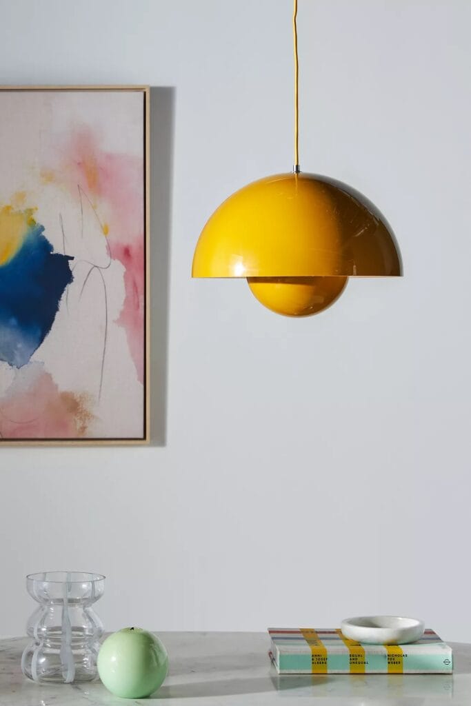 Spring 2024 Home Design Trends - Zingy Pastels Example - Anthropologie Flowerpot Pendant Lamp