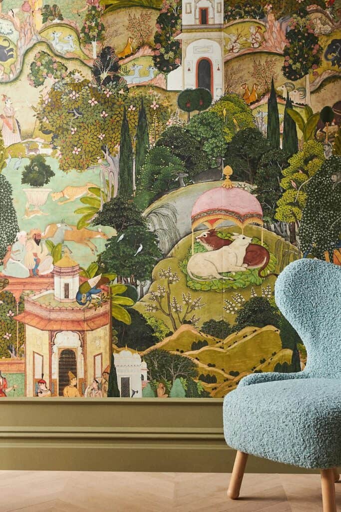 2024 interior design trends - maximalist revival - Gardens of Jaipur wallpaper from Anthropologie