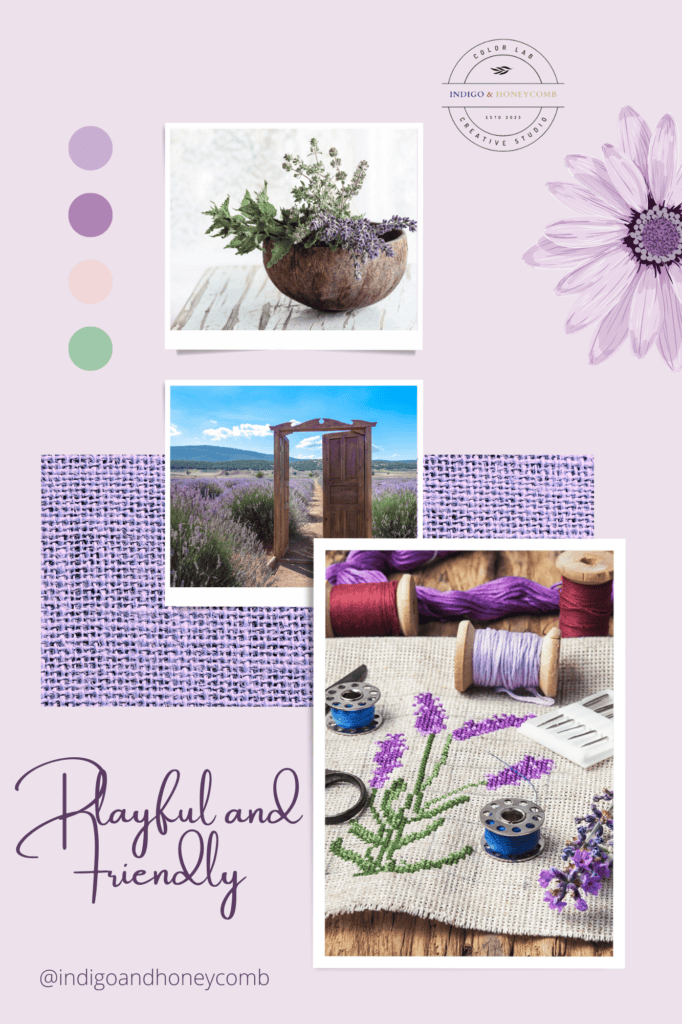 Lovely Lavender - playful and friendly mood board