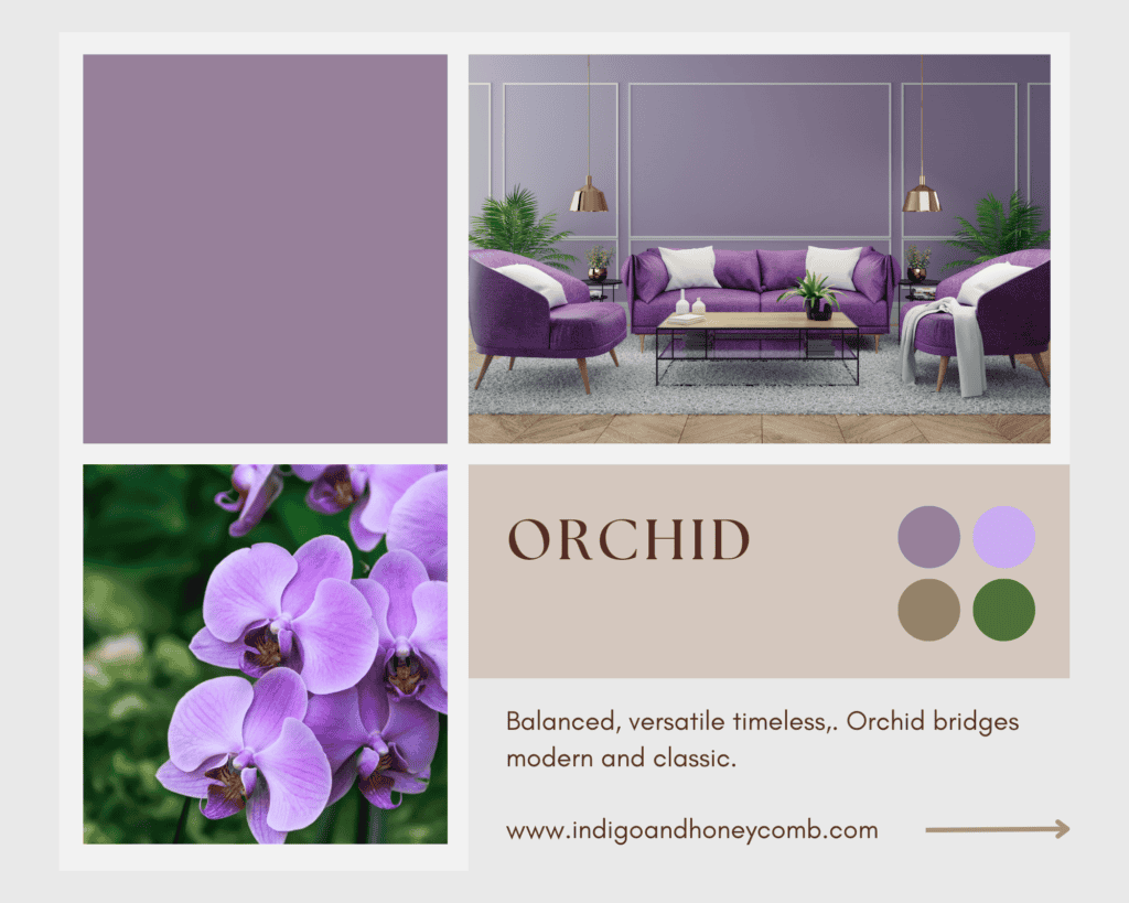 Transitional Sophistication inspired by orchid shade of purple