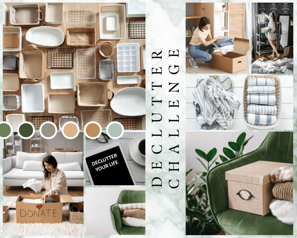 decluttering challenge mood board