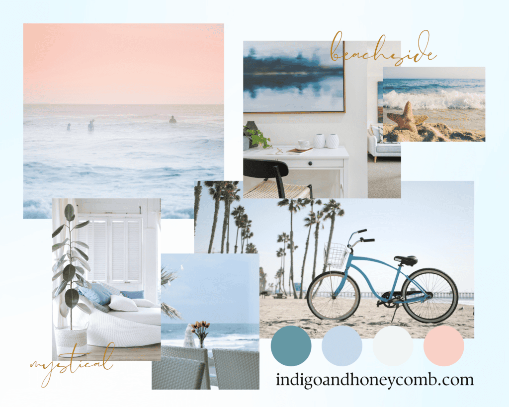 Designing with Blue - beachside blues mood board