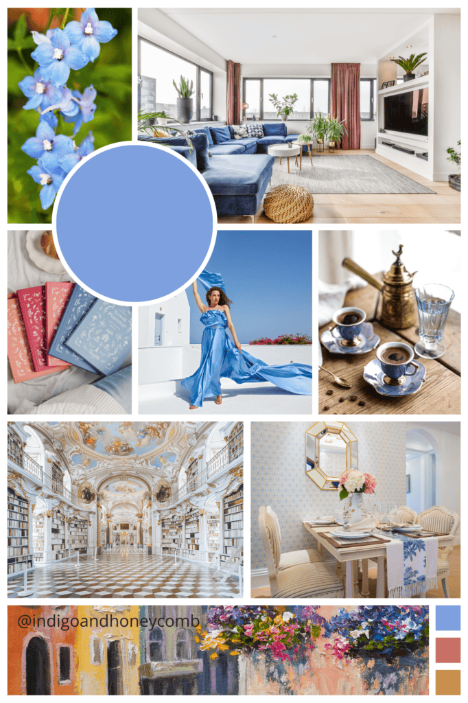 Delphine Blue Glamorous Luxe mood board