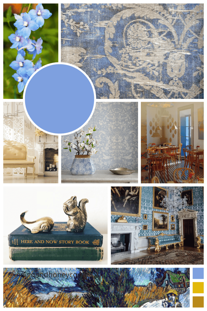 Delphine Blue Vintage Charm mood board