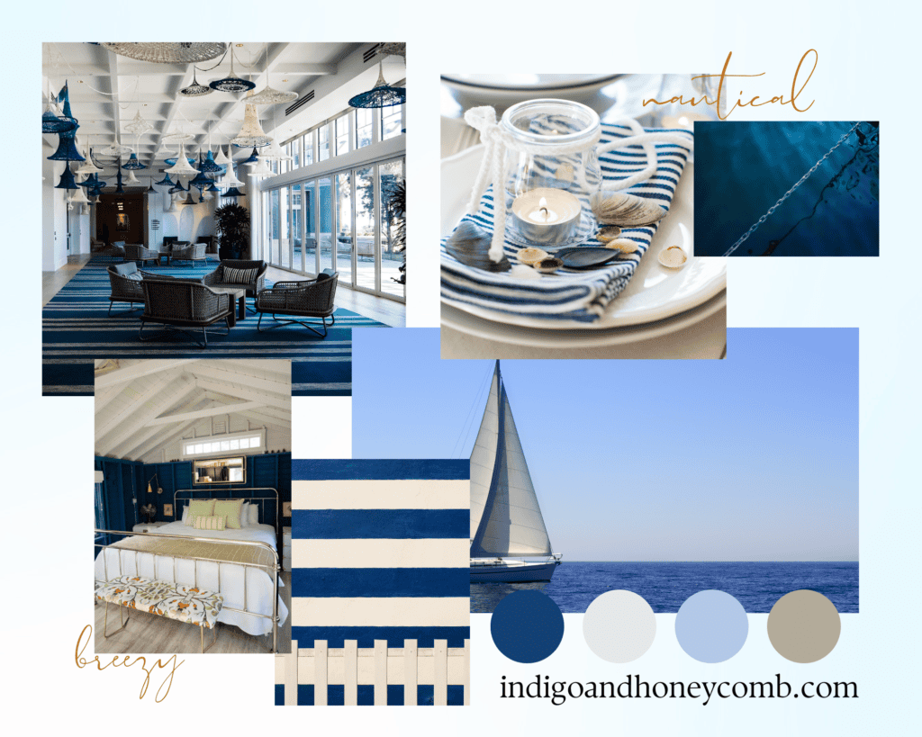 Designing with Blues - Nautical Blues mood board