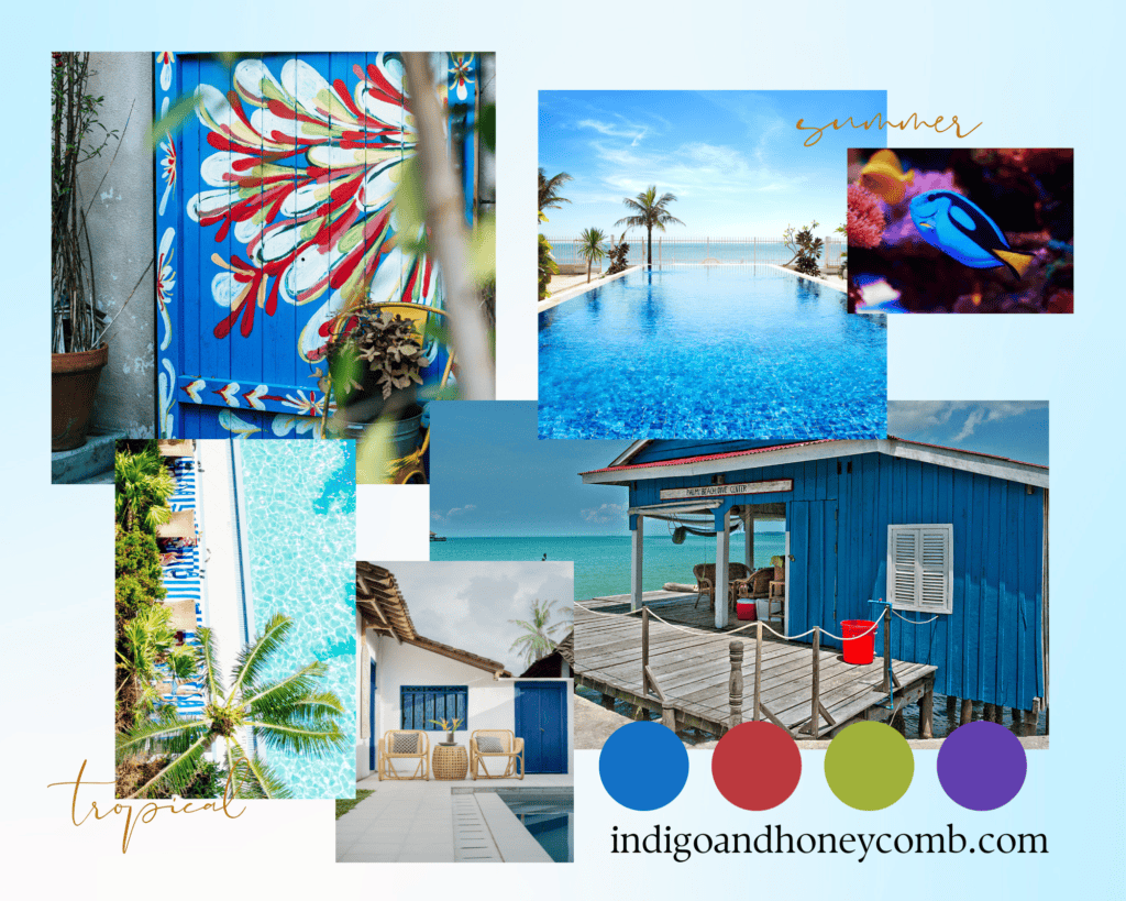 Designing with Blue - Summer Tropical blue mood board