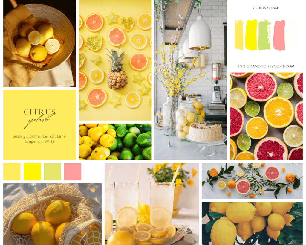 Sizzling Summer July Color of the Month Citrus Splash moodboard