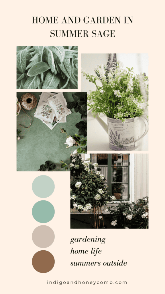 Summer Sage green color Home and Garden moodboard