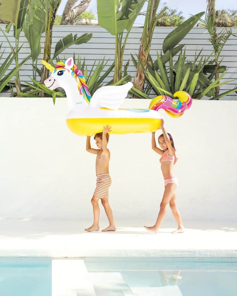 my summer essentials- unicorn pool float by Intex