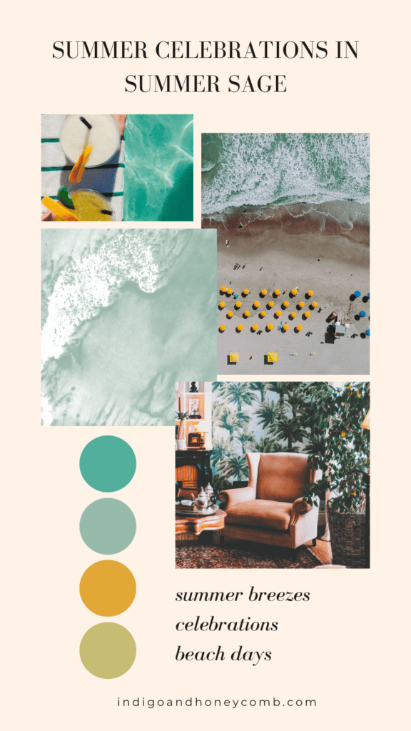 Summer Sage green color Summer Celebrations moodboard