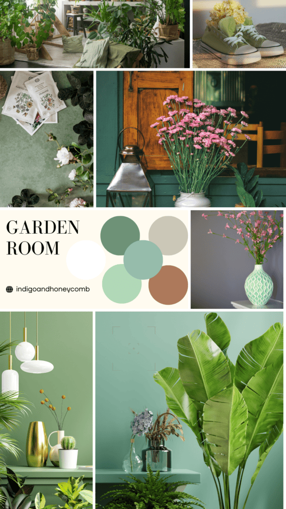 Summer Sage Garden Room moodboard