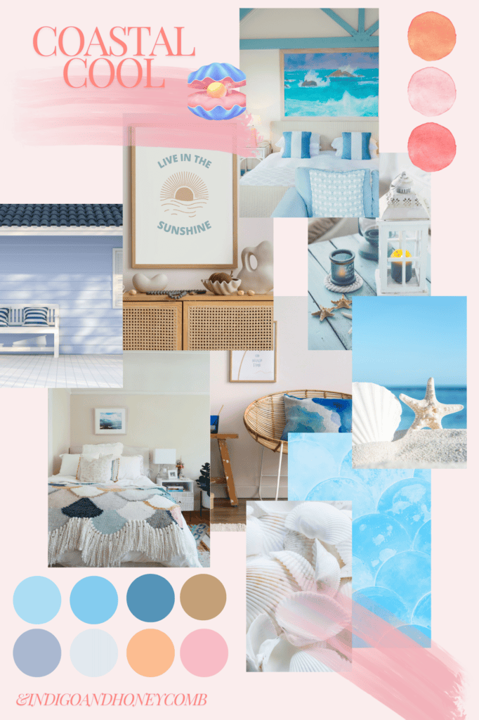 dopamine decor coastal cool moodboard