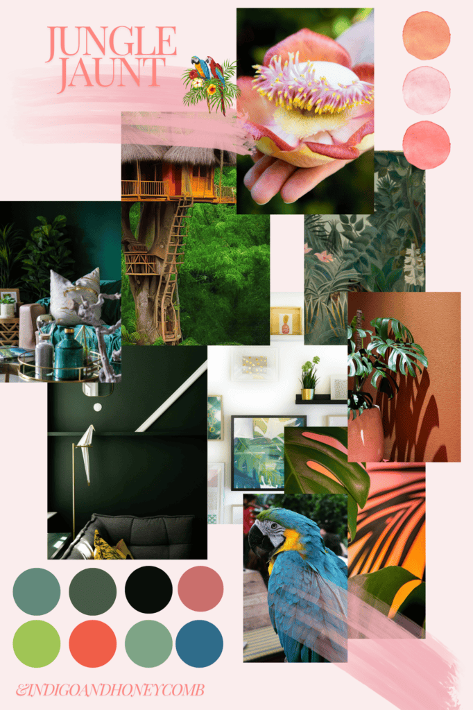 dopamine decor jungle jaunt moodboard