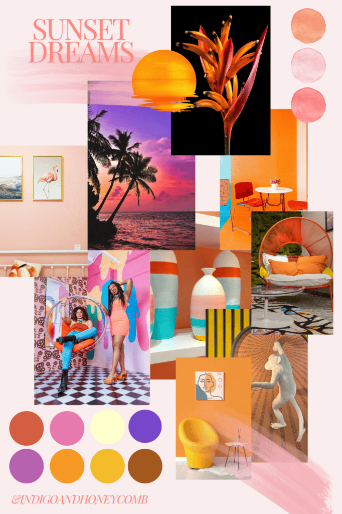 dopamine decor sunset dreams moodboard