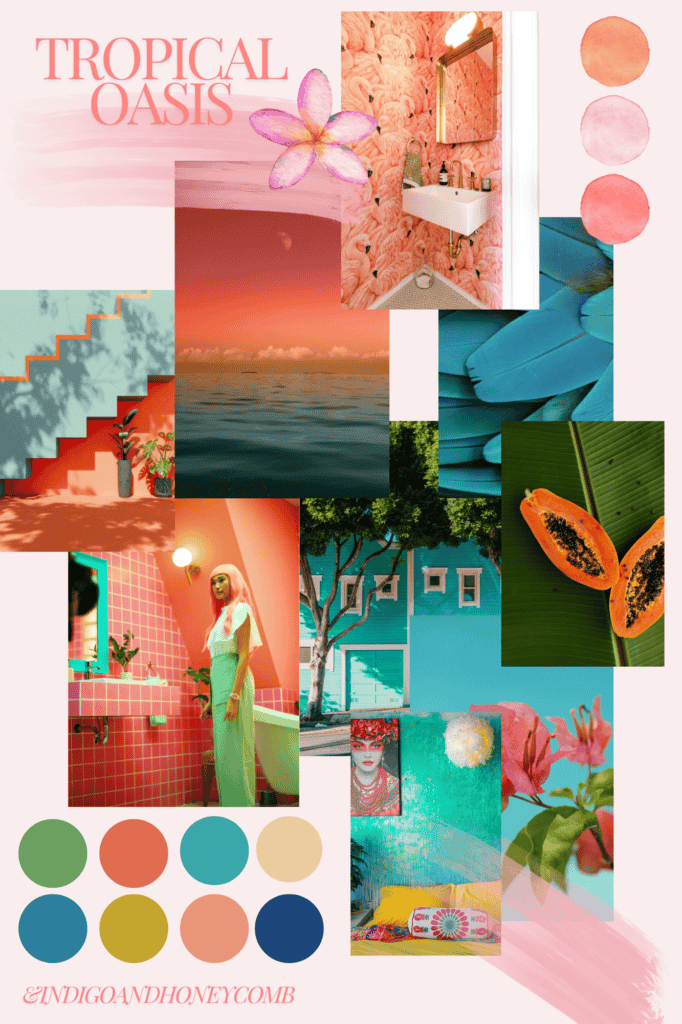 dopamine decor tropical oasis moodboard