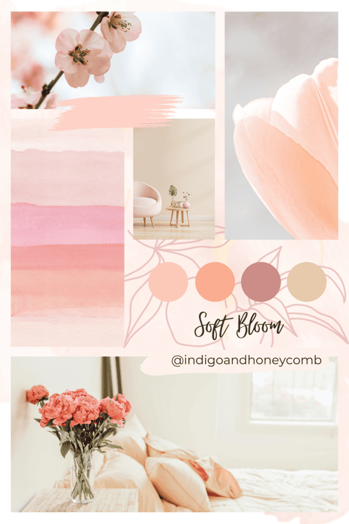 Peaches 'n' Cream Soft Blooms moodboard