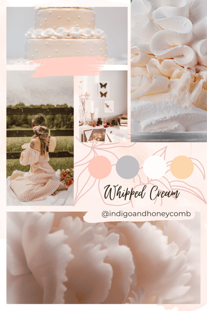 Peaches 'n' Cream Whipped Cream moodboard