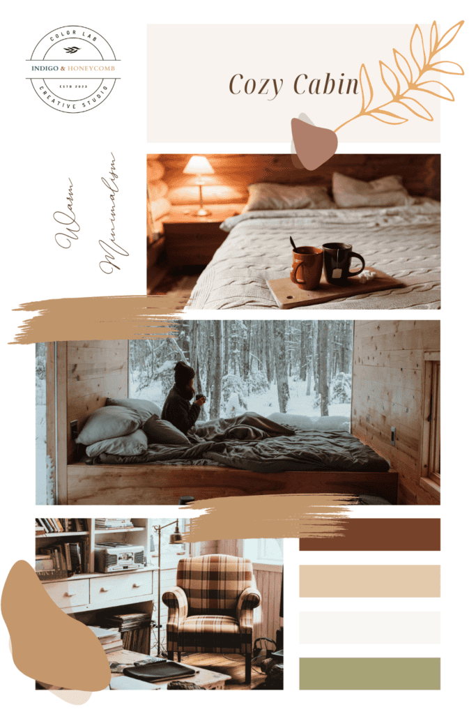 Warm Minimalism Cozy Cabin mood board