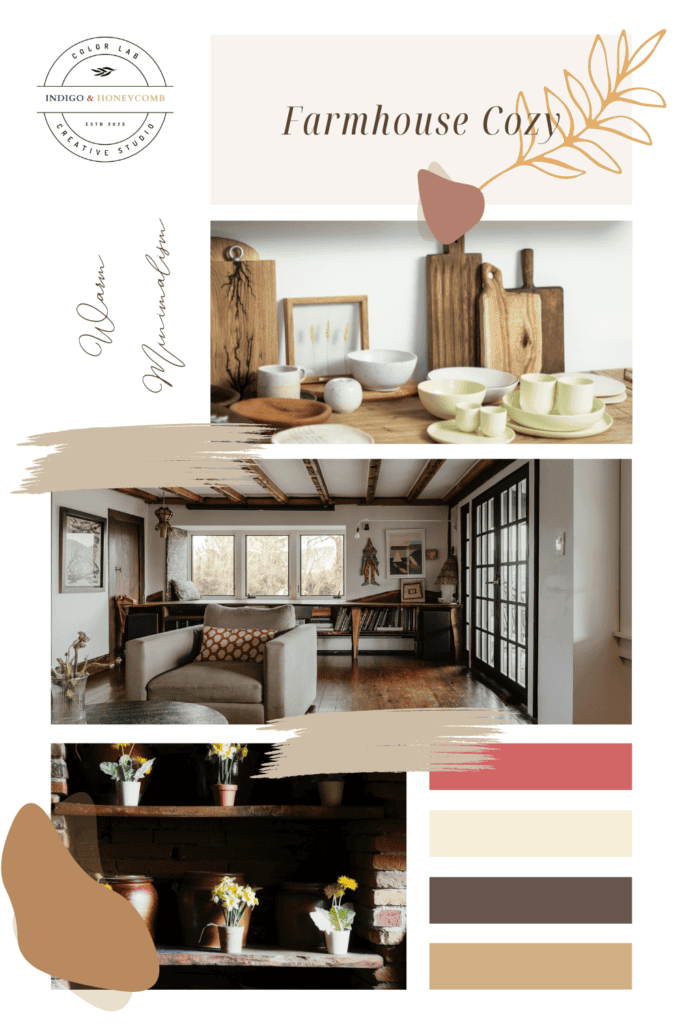 Warm Minimalism Farmhouse Cozy mood board