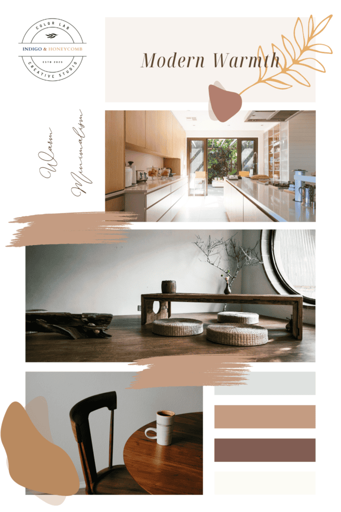 Warm Minimalism Modern Warmth mood board