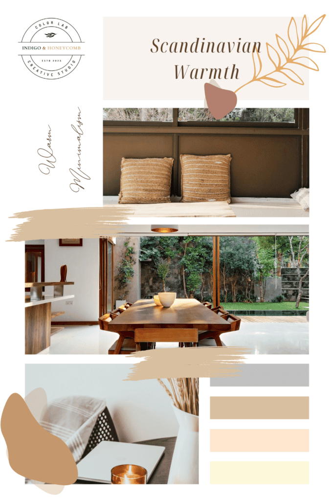 Warm Minimalism Scandinavian Warmth mood board