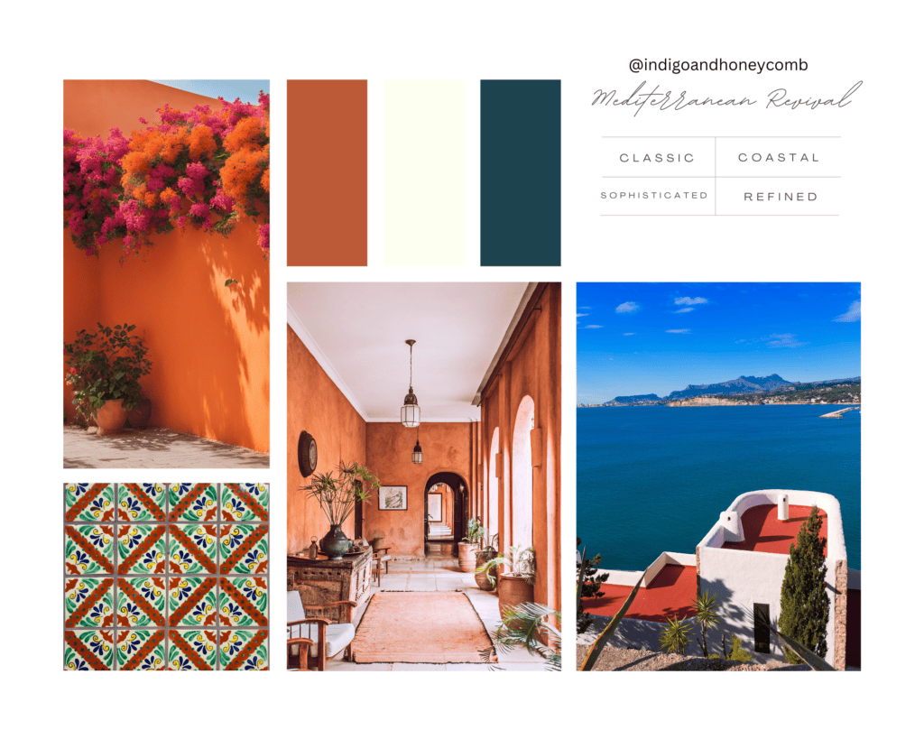 Mediterranean Revival 2024 Trends Mood board