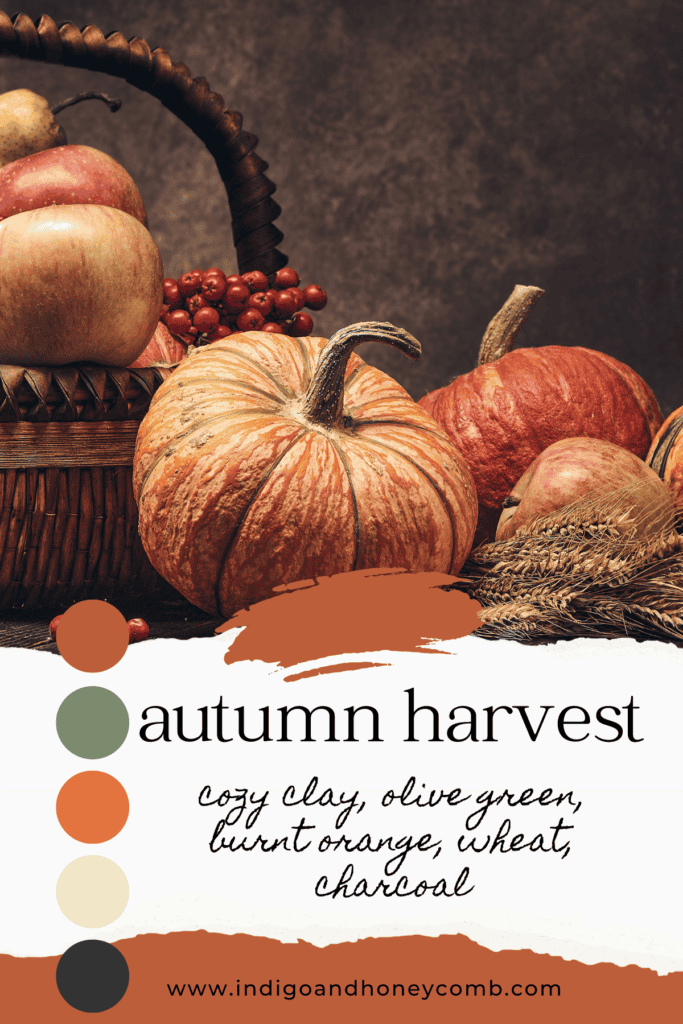 October color of the month Cozy Clay autumn harvest color palette