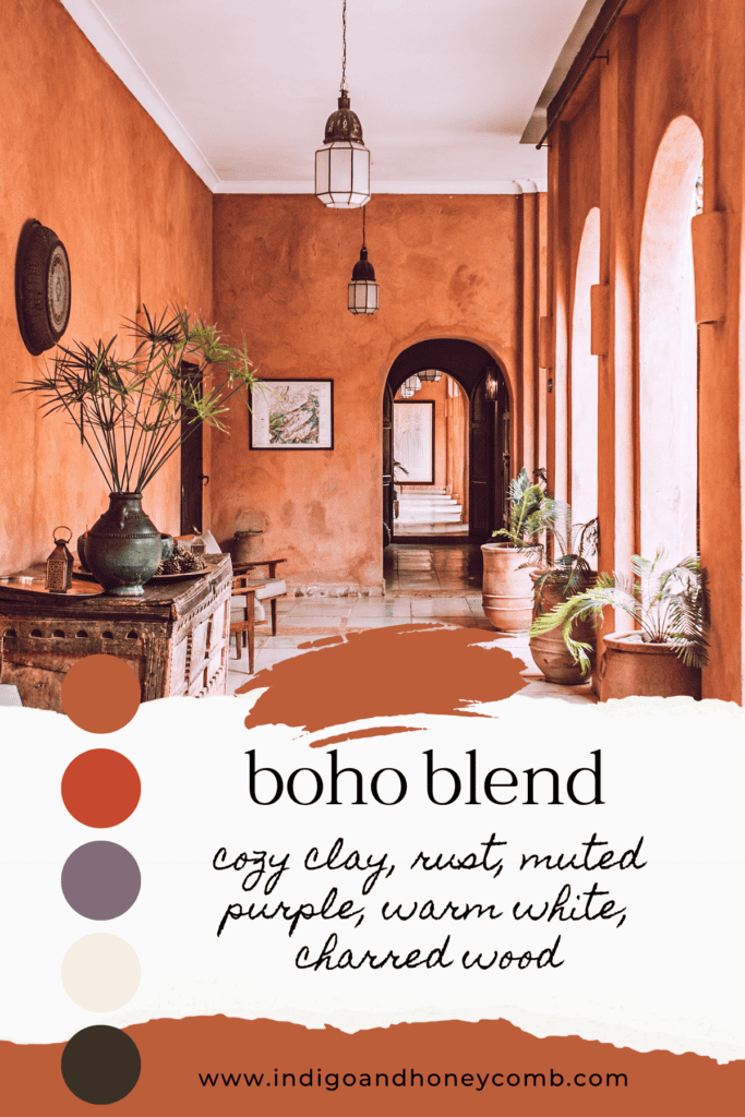 October color of the month Cozy Clay  boho blend color palette