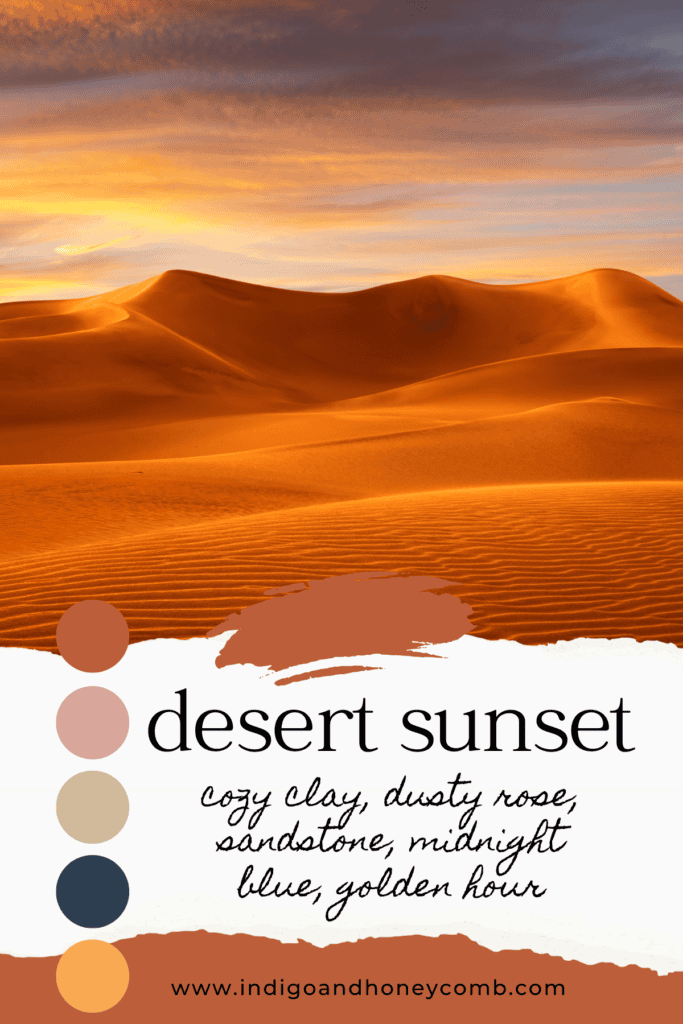 October color of the month Cozy Clay desert sunset color palette