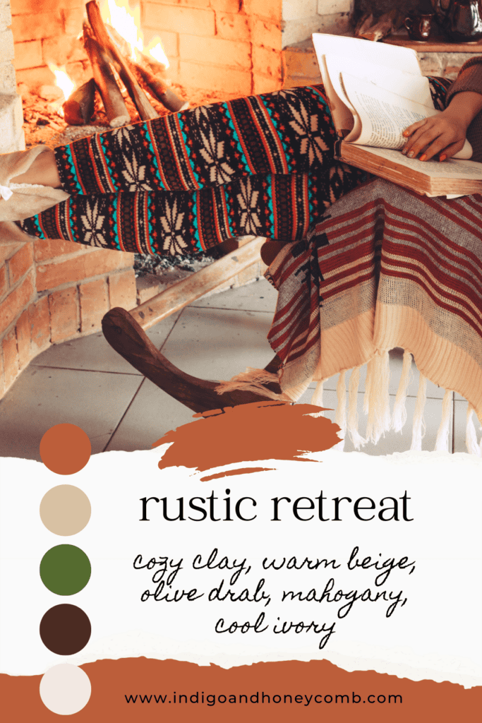 October color of the month Cozy Clay  rustic retreat color palette