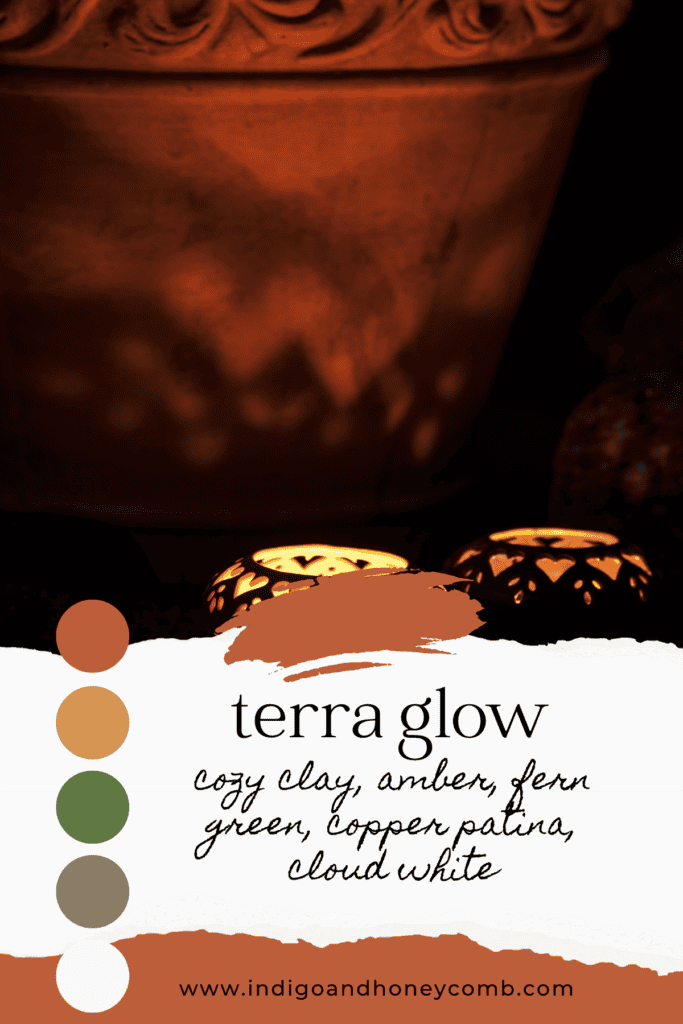 October color of the month Cozy Clay  terra glow color palette