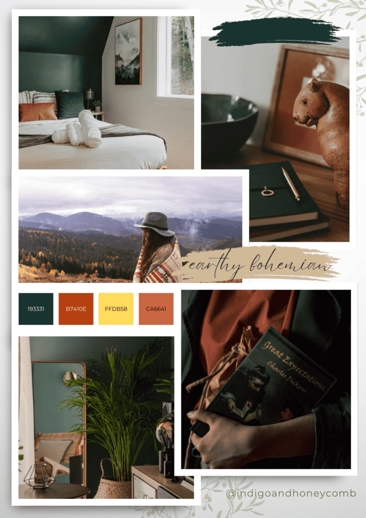 Forest Veil Earthy Bohemian Moodboard