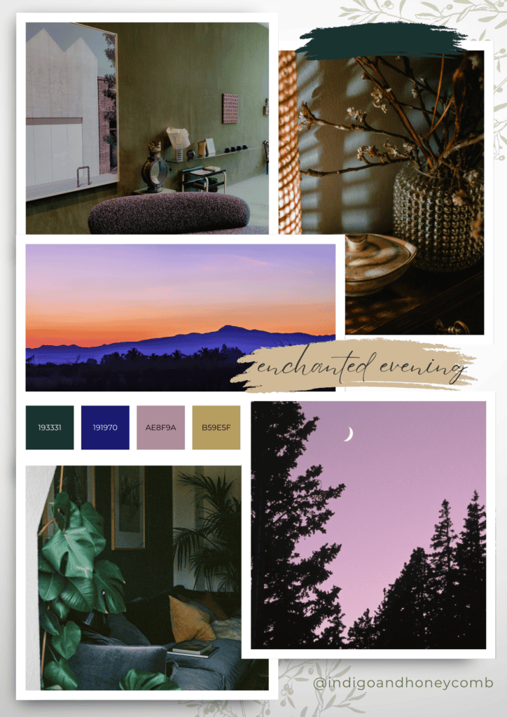 Forest Veil Enchanted Evening mood board