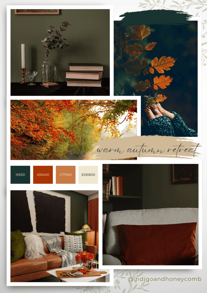 Dark Green - Forest Veil Warm Autumn Retreat mood board