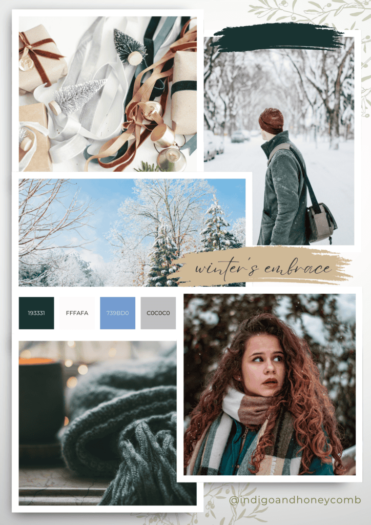 Forest Veil Winter's Embrace moodboard