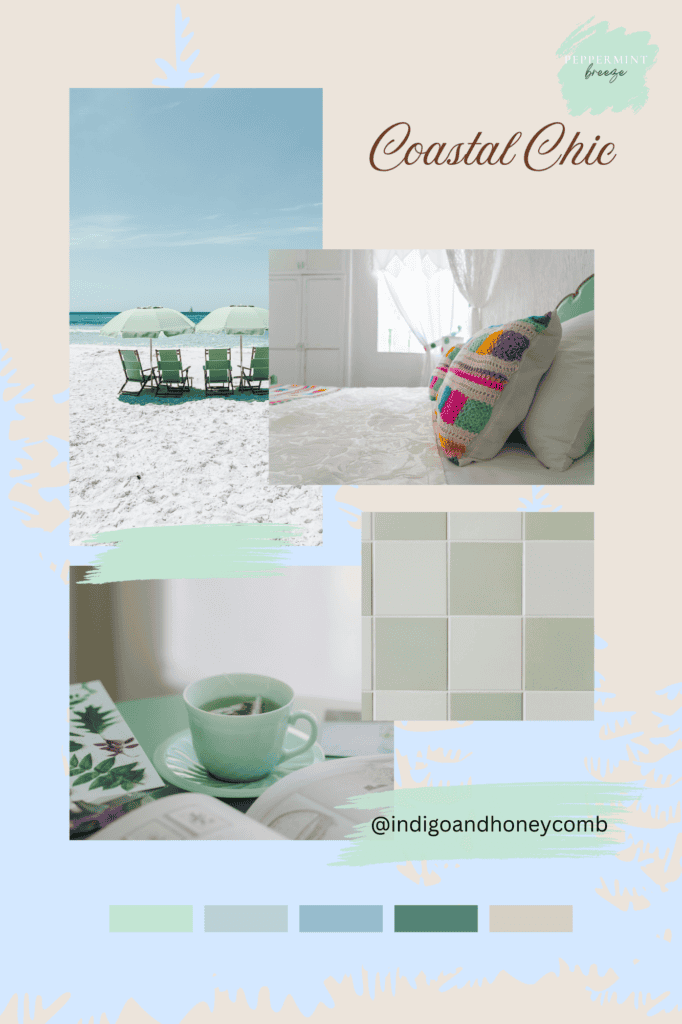 Coastal Chic Peppermint Breeze mint green color board