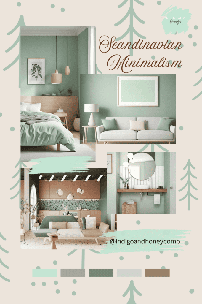 Scandinavian Minimalism Peppermint Breeze mint green color board