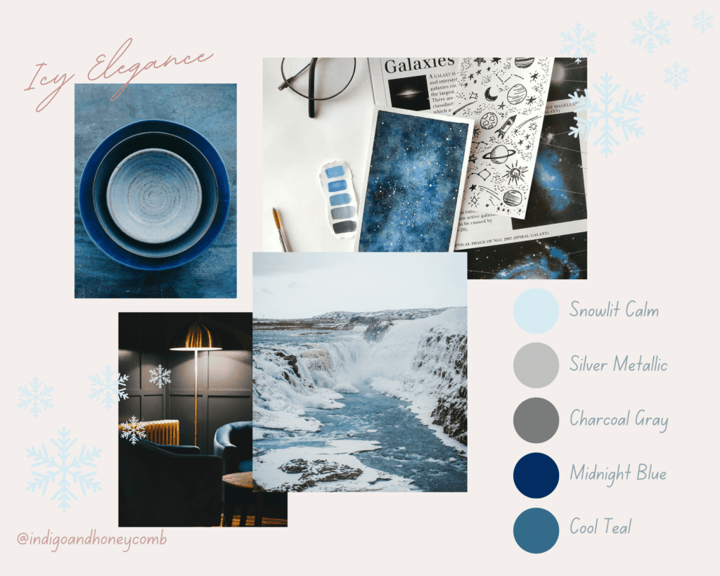 Icy Elegance - Snowlit Calm soft blue color palette