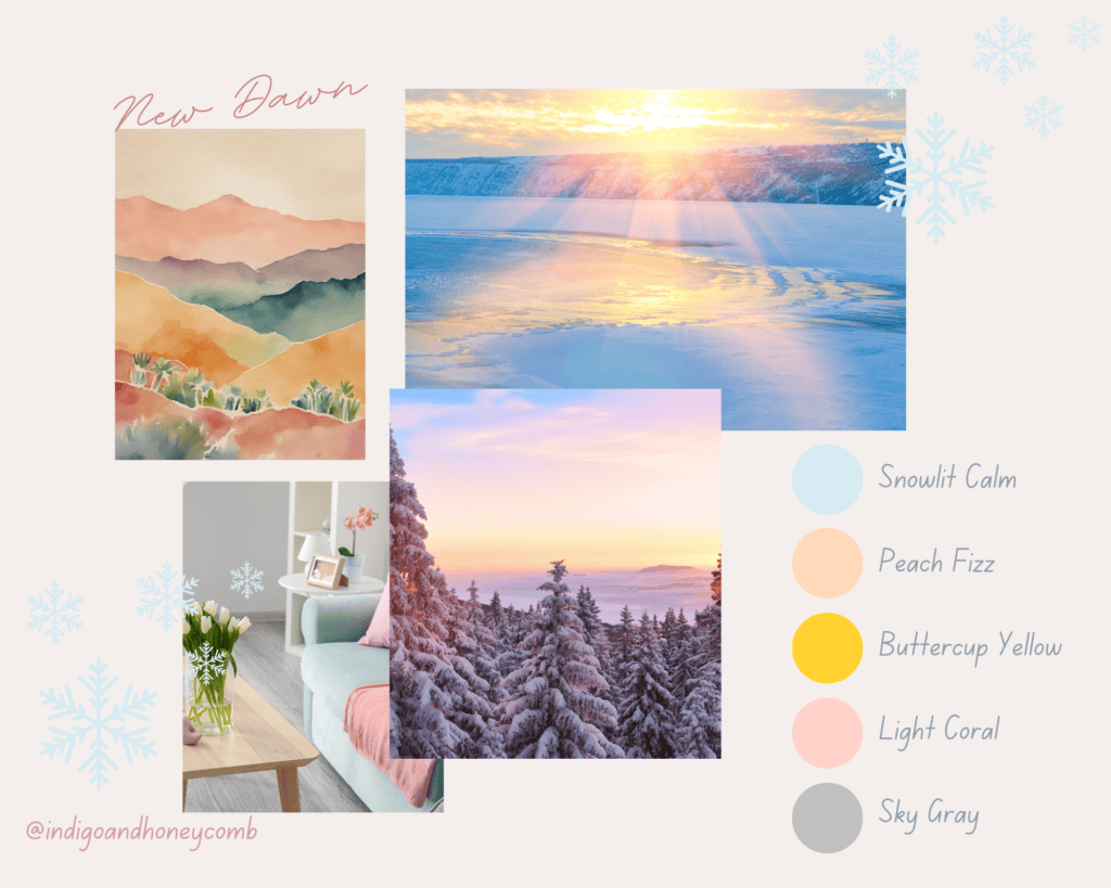 New Dawn - Snowlit Calm soft blue color palette