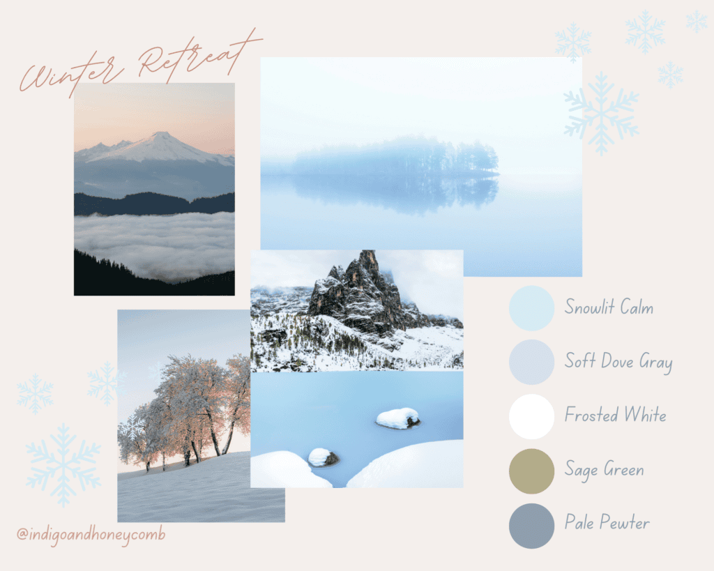 Winter Retreat - Snowlit Calm soft blue color palette