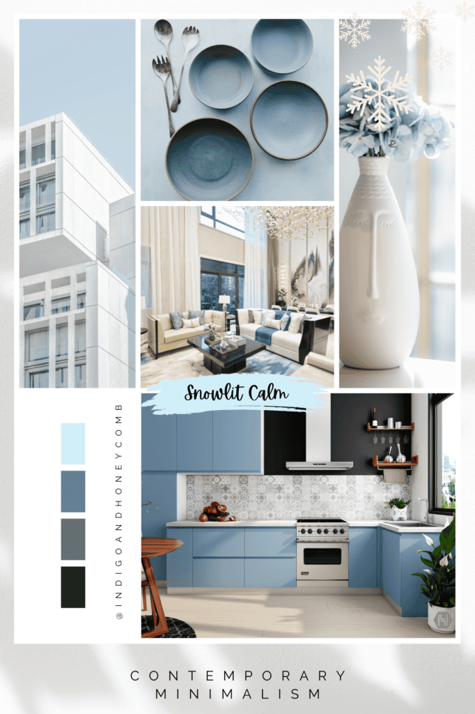 Contemporary Minimalism - Snowlit Calm soft blue color design style