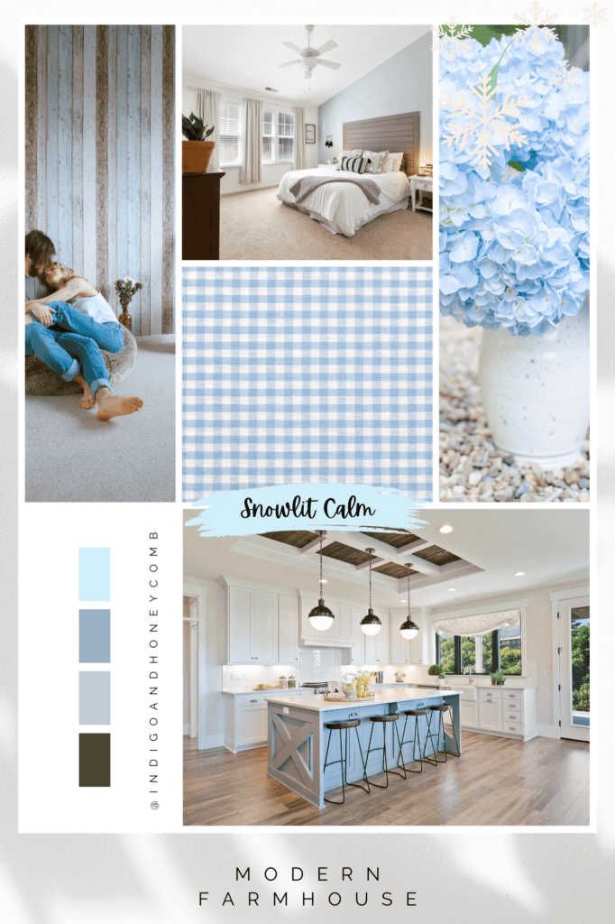 Modern Farmhouse - Snowlit Calm soft blue color design style