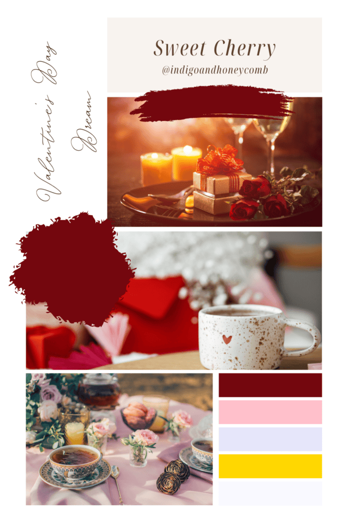 Sweet Cherry red color Valentine's Day Dream mood board