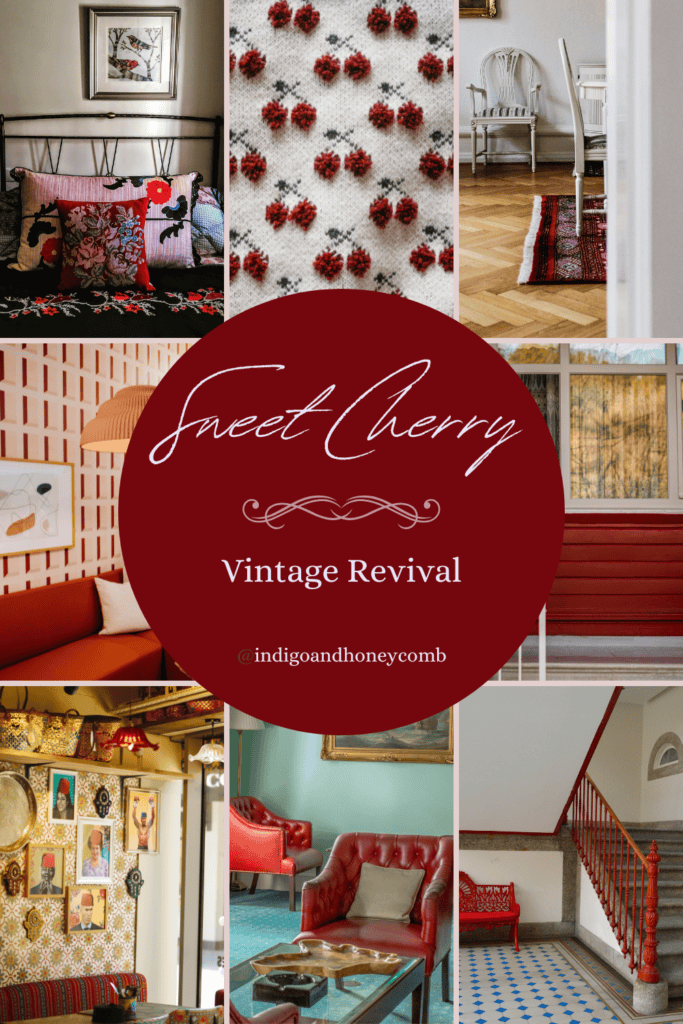 Sweet Cherry red color Vintage Revival mood board