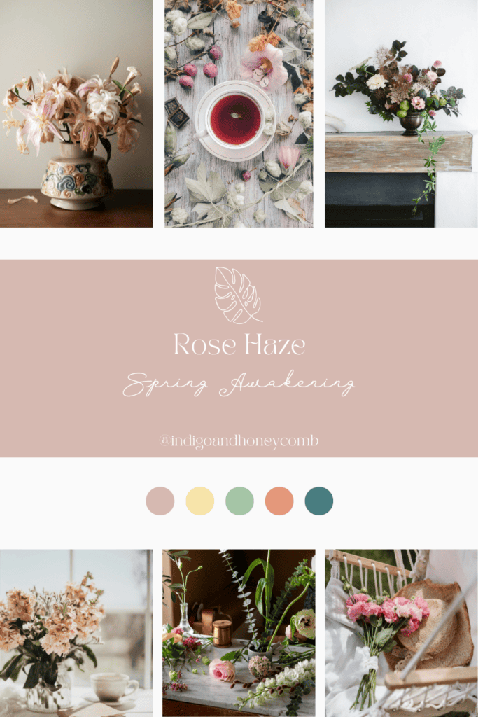 Rose Haze Spring Awakening color palette mood board