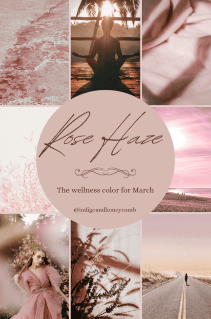 Soft pink interiors showcasing why Rose Haze is the wellness color for March.